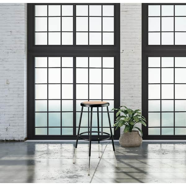 25 in. to 33 in. H Black Adjustable Heavy-Duty Steel Stool (2-Pack)