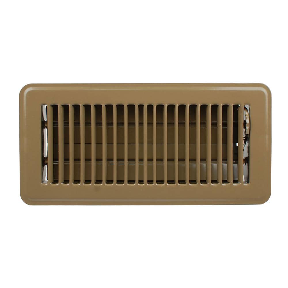 10 in. x 4 in. Brown Steel Floor Register