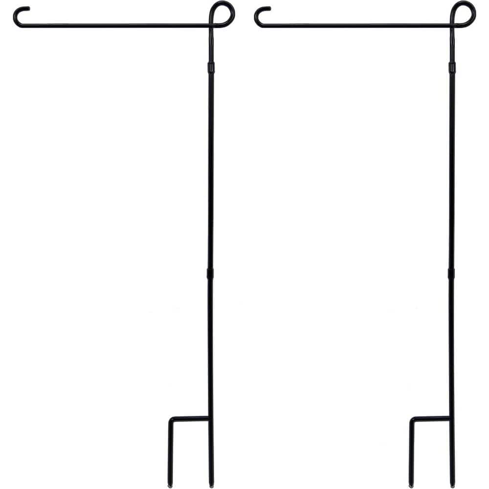 2.8 ft. Metal Flagpole with Powder-Coated Finish, Stopper and Clip, Set of 2 for Seasonal Garden Flags price history on PriceWatchPro