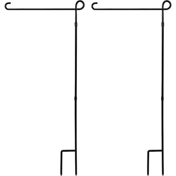 Cubilan 2.8 ft. Metal Flagpole with Powder-Coated Finish, Stopper and Clip, Set of 2 for Seasonal Garden Flags