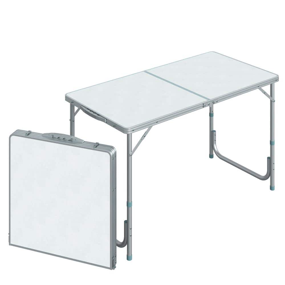 Tileon 47 in. Rectangular Aluminum Portable Folding Outdoor Picnic