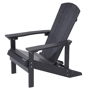 1 Set All-Weather Adirondack Chair in Black