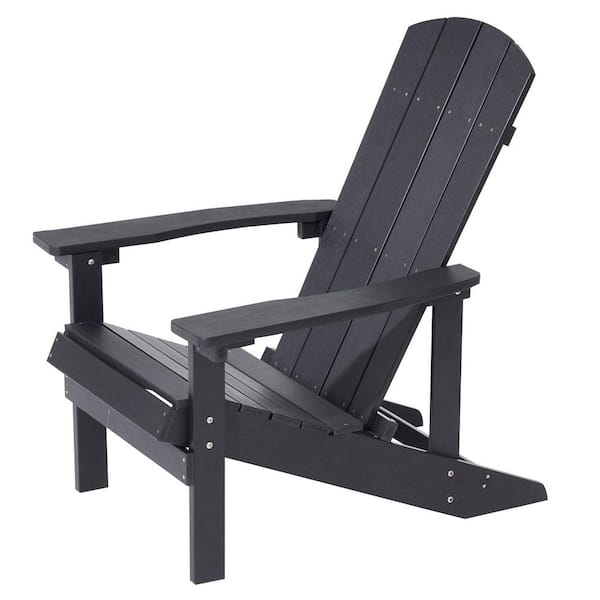Unbranded 1 Set All-Weather Adirondack Chair in Black