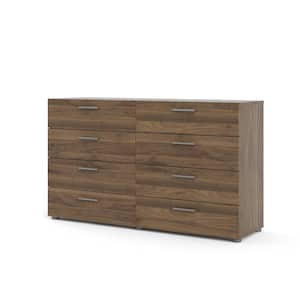 Austin 8-Drawer Walnut Double Dresser 32.17 in. H x 55.12 in. W x 15.85 in. D