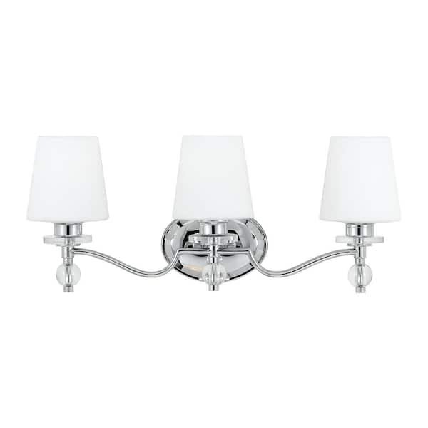 Hollister 3-Light Polished Chrome Vanity Light