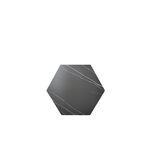 Bex Hexagon 6 in. x 6.9 in. Noir Stone Peel and Stick Backsplash Tile (.22 sq.ft./Single)
