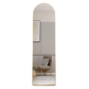 59.8 in. W x 0.79 in. H Aluminum Alloy Frame Golden Floor Mounted Large Mirror