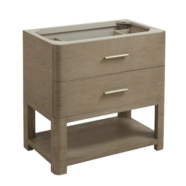 James Martin Vanities Lucian 35.8 in. W x 21.4 in. D x 36.0 in. H Single Bath Vanity Cabinet without Top in Pebble Oak