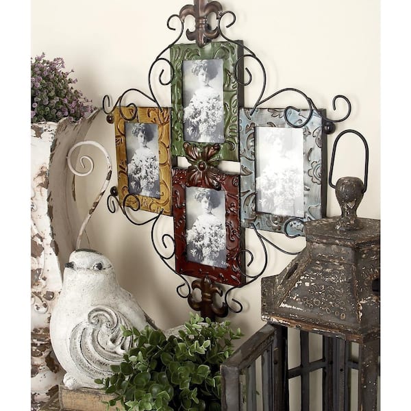 4" x 6" Multi Colored Scroll 4 Slot Wall Photo Frame