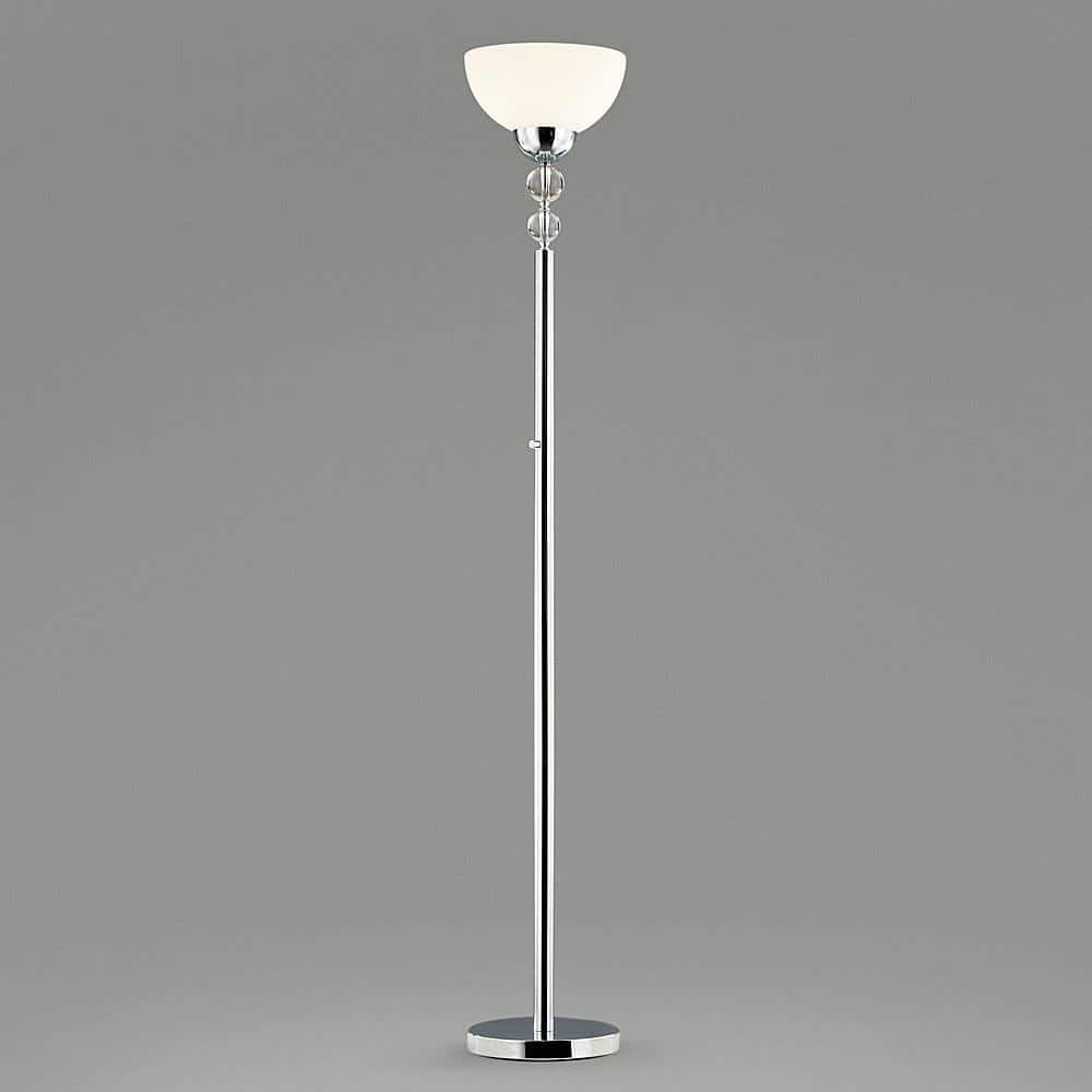 71'' Chrome and Frosted Glass LED Torchiere Floor Lamp