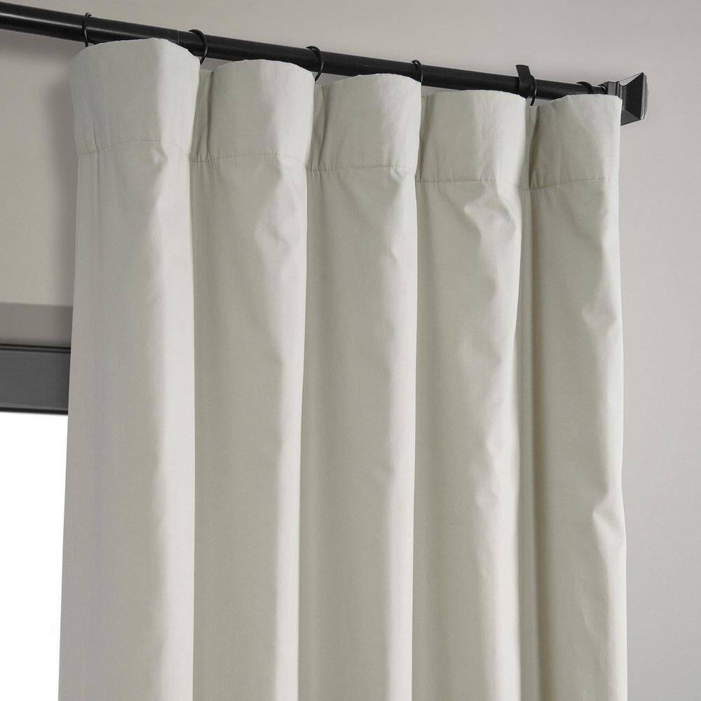 Light Greige Cotton Blackout Curtain Panel, 50W x 108L