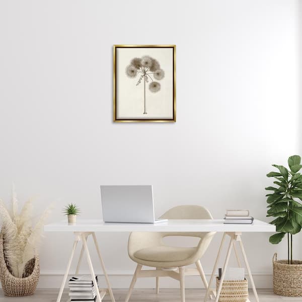 Vintage Study of Palm Tree by Phillipa Katz Gold Floater Frame Nature Graphic Art Print 21 in. x 17 in.