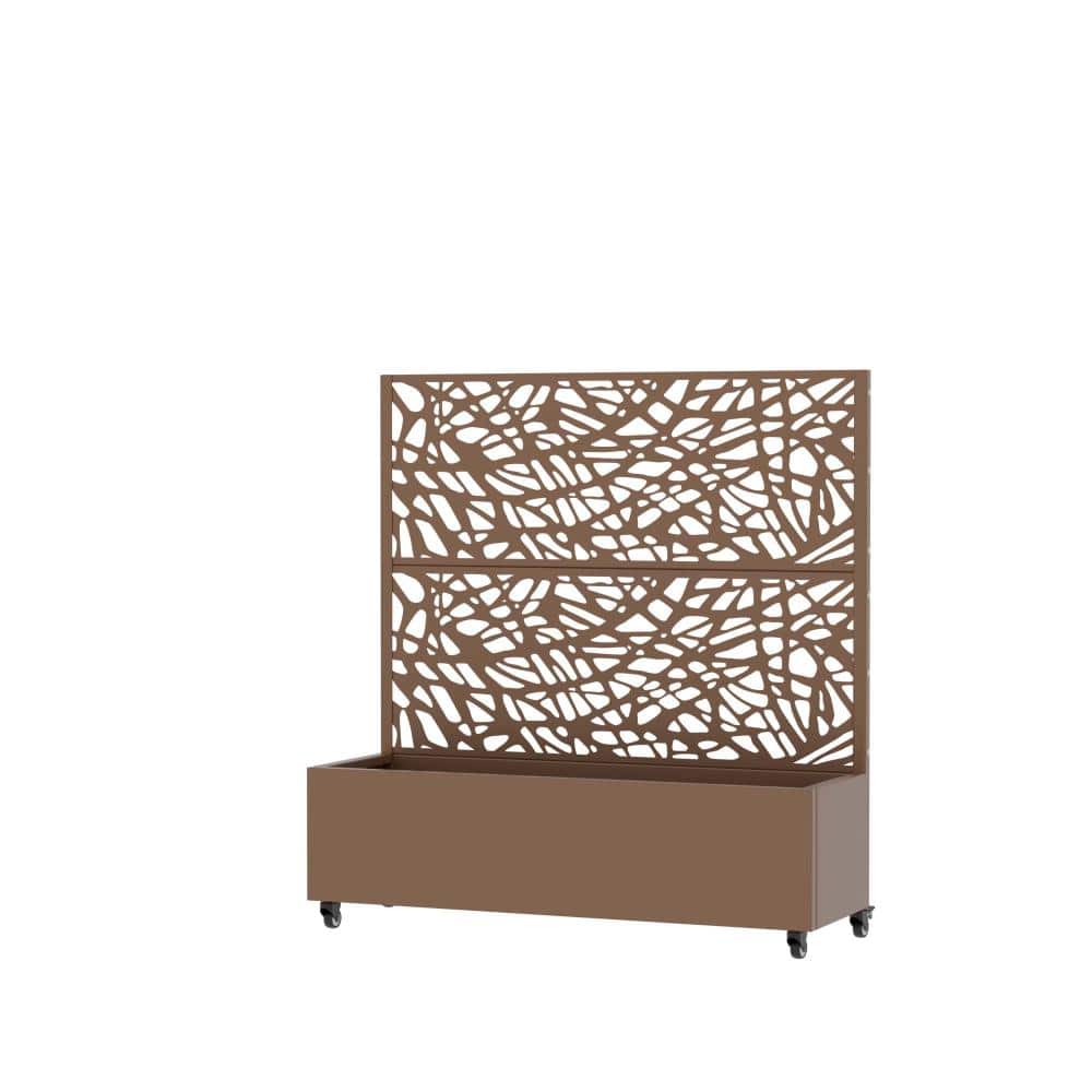 47 in. H x 47 in. W Brown Metal Planter Box with Trellis Outdoor Planter Box Raised Garden Bed for Climbing Plants price history on PriceWatchPro