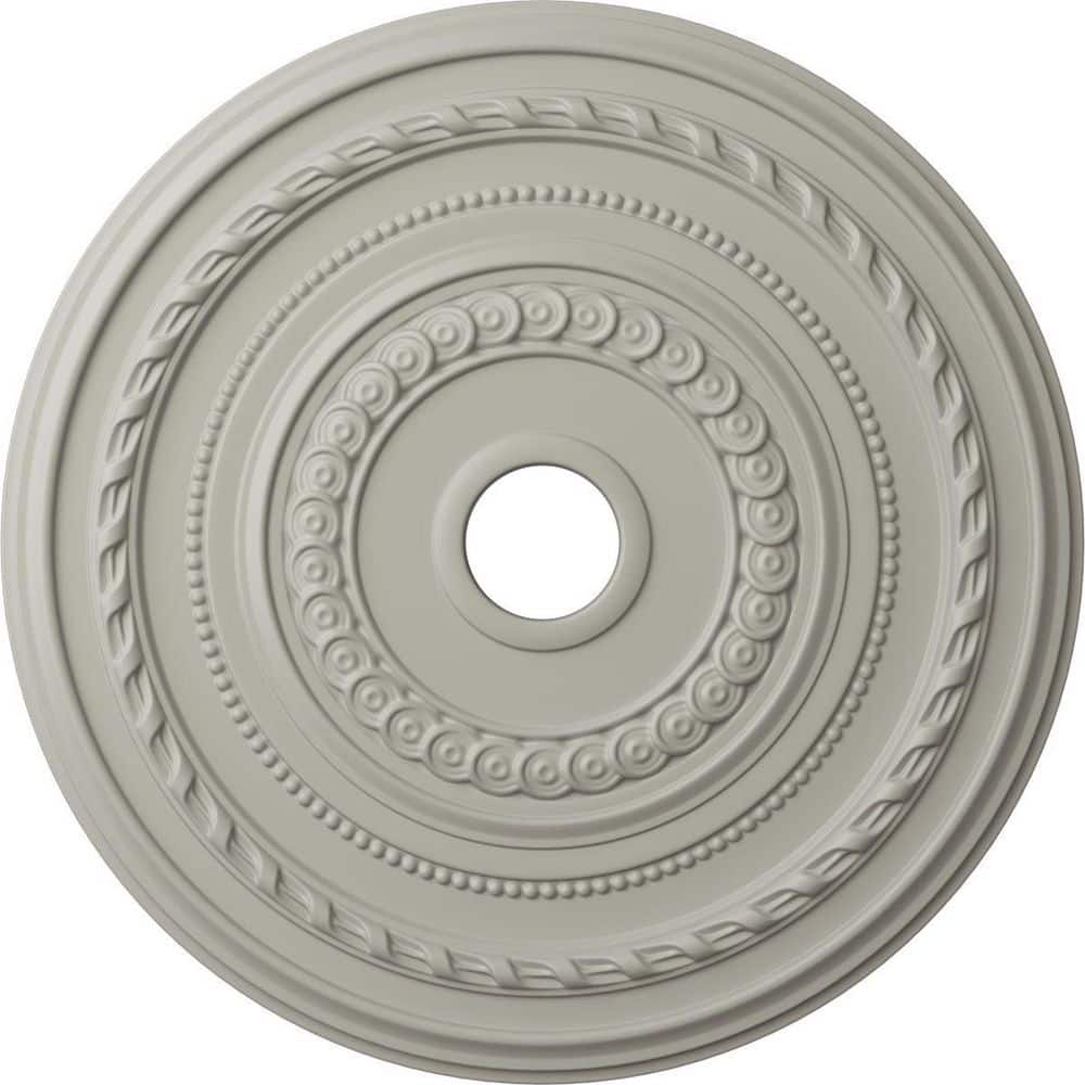 Ekena Millwork 1-3/8 in. x 25-3/8 in. x 25-3/8 in. Polyurethane Cole Ceiling Medallion, Pot of Cream
