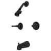 Kingston Brass Magellan 2-Handle 1-Spray Tub and Shower Faucet with Showerhead in Oil Rubbed Bronze (Valve Included) HGKB245