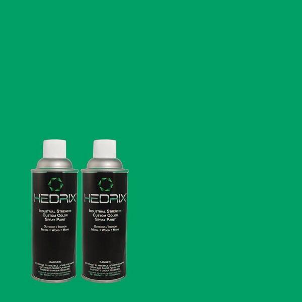 Hedrix 11 oz. Match of S-G-460 Mint Sprig Low Lustre Custom Spray Paint (2-Pack)