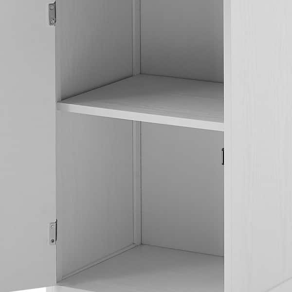 LORDEAR 16.5 in. W x 14.2 in. D x 63.8 in. H White Linen Cabinet