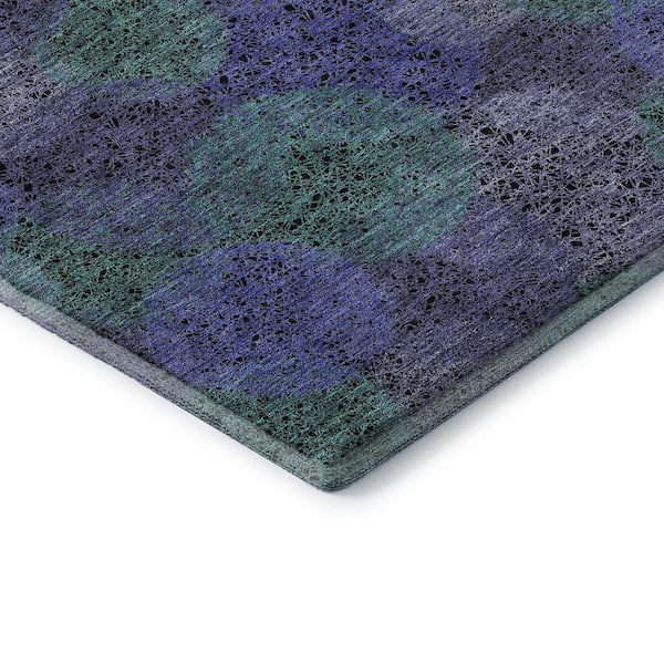 Mayfield Premium Machine Washable Abstract AMF977 Purple 3 ft. x 5 ft. Area Rug