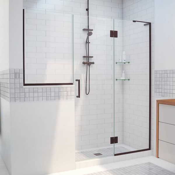 DreamLine Unidoor-X 72 to 72.5 in. x 72 in. Frameless Hinged Shower Door in Oil Rubbed Bronze