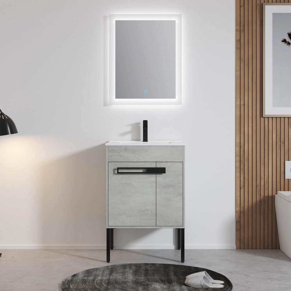 24 in. W x 18 in. D x 35 in. H Freestanding/Wall Single Sink Bath Vanity in