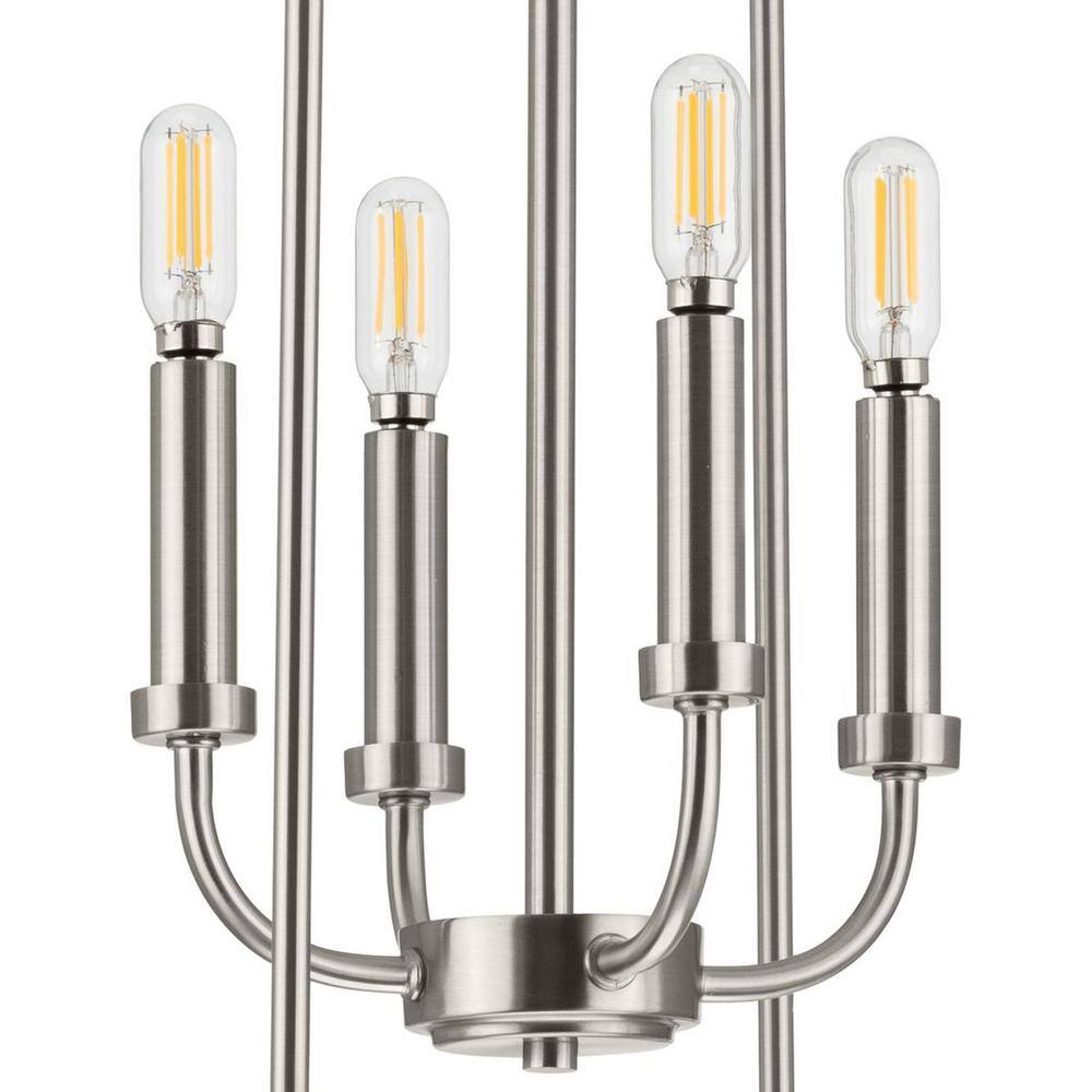 Leyden Brushed Nickel 4-Light Farmhouse Foyer Pendant