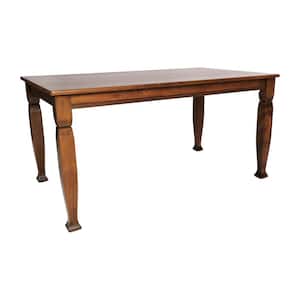 Traditional Walnut Matte Wood 36.25 in. 4 Legs Dining Table Seats 6