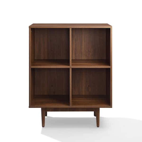 CROSLEY FURNITURE Liam Walnut 4 Cube Record Storage Media Stand