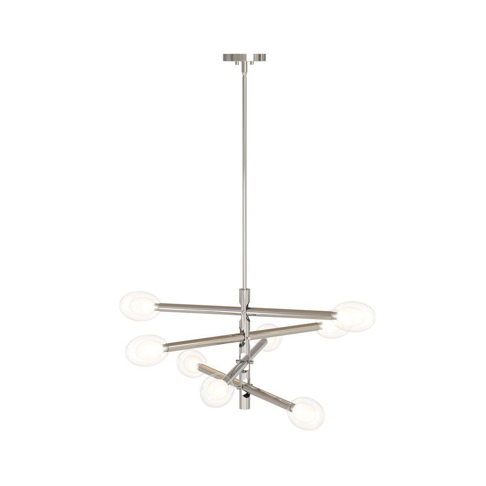30 Inch 8-Light 5-Watt Nickel-colored Swing arm Chandelier, For Island Counters or Dining Rooms, No Bulbs Included price history on PriceWatchPro