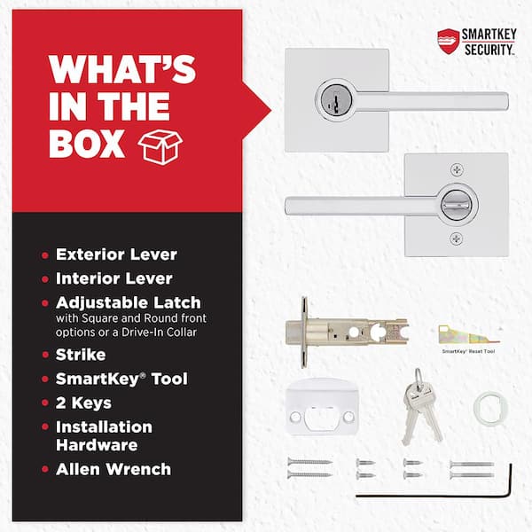 Kwikset Halifax Square Polished Chrome Keyed Entry Door Handle Kwikset Halifax Square Polished Chrome Keyed Entry Door Handle