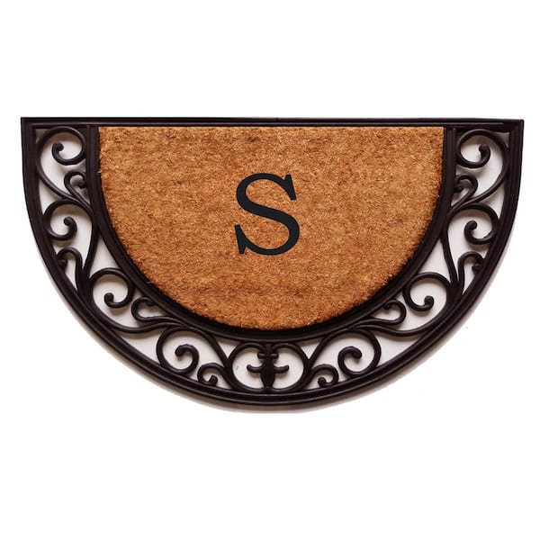 Calloway Mills Plantation Arch Monogram Door Mat 18 in. x 30 in. (Letter S)