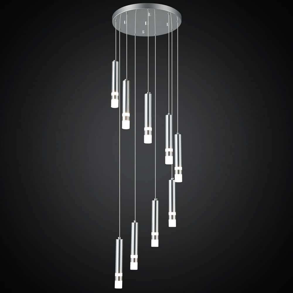 Home Lighting 54-Watt 9-Light Chrome Modern Pendant Light LED Mini Pendant Lighting fo Kitchen Island Bedroom price history on PriceWatchPro