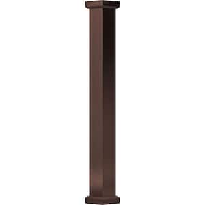 8' x 7-1/4" Endura-Aluminum Empire Style Column, Square Shaft (Load-Bearing 20,000 lbs), Non-Tapered, Textured Bronze