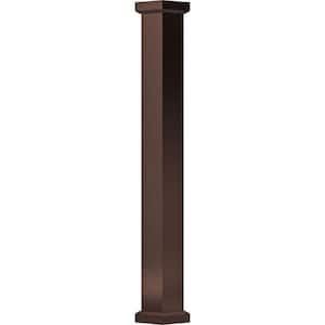 9 in. x 10 ft. Textured Bronze Non-Tapered Square Shaft Endura-Aluminum Empire Style Column