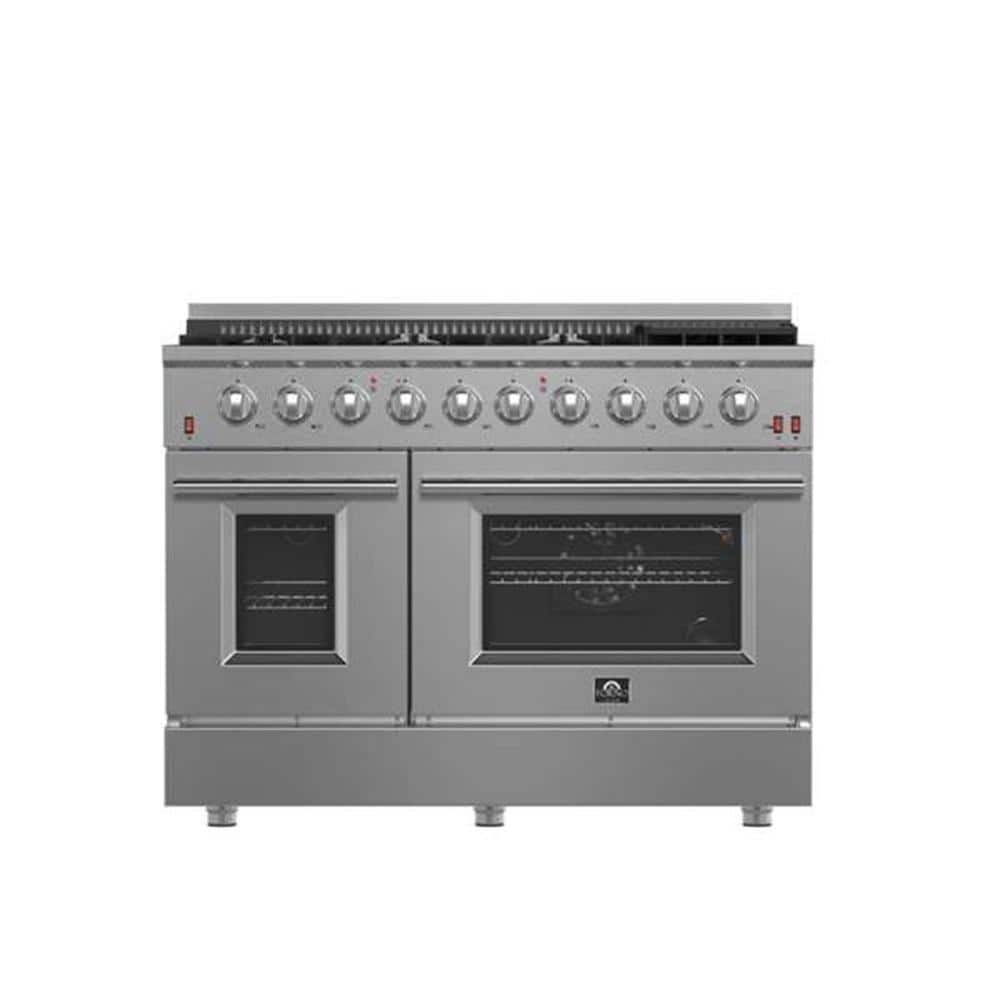 Galiano 48-inch Stainless Steel Dual-Fuel Range with Griddle