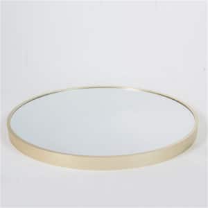 32 in. W x 32 in. H Small Round Metal Framed Wall Standarded Glass Bathroom Vanity Mirror in Gold