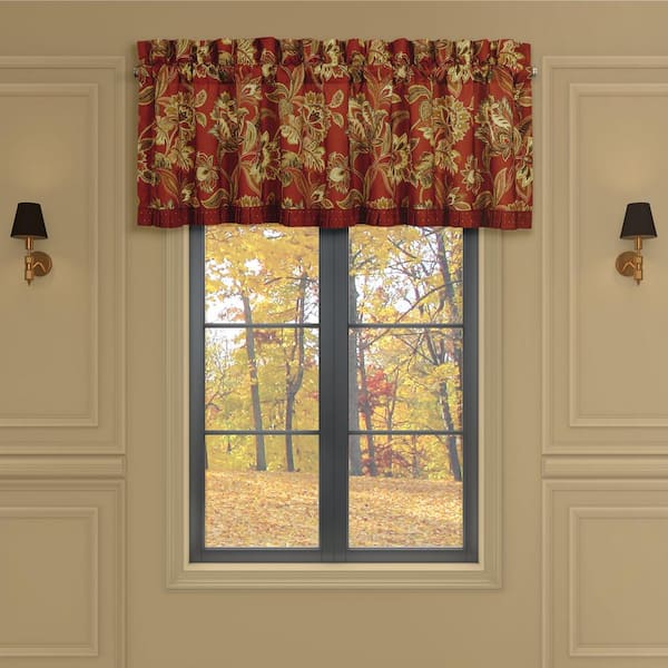 J QUEEN NEW YORK INC Montecito Red Polyester Window Straight Valance