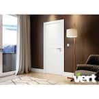 36 in. x 80 in. Modern 6-Panel White Left-Handed Solid Core Wood Single Prehung Interior Door