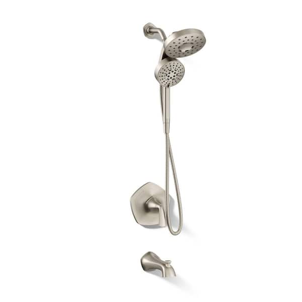Sundae Single Handle 1-Spray Tub and Shower Faucet 1.75 GPM in. Vibrant Brushed Nickel (Valve Included)