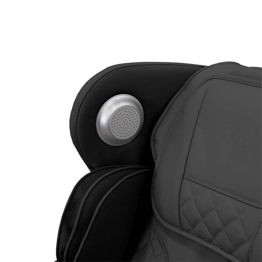 Black Faux Leather Recliner with Massage and Airbags