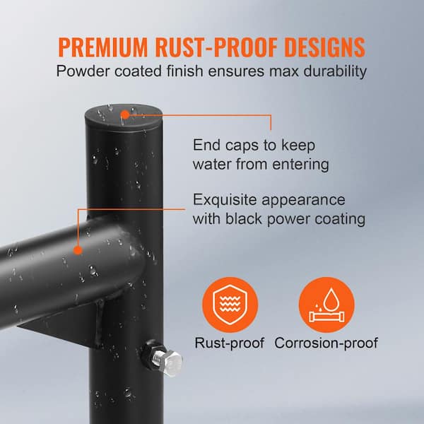VEVOR Extendable Steel Truck Ladder Rack - 800 Lbs Capacity, 46-71 Inch, Non-Dri