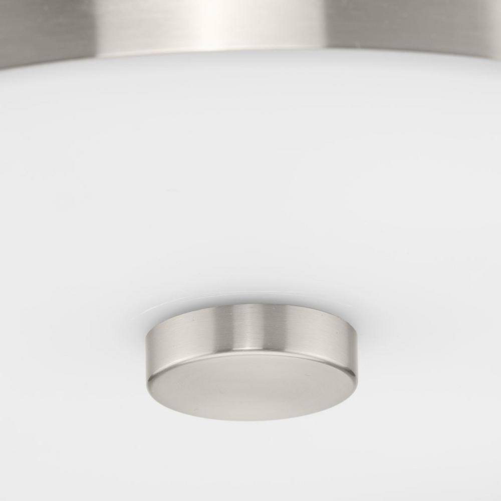 Gilliam 16" Brushed Nickel and Glass 3-Light Flush Mount