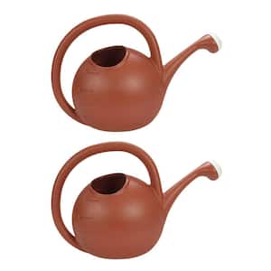 2 Gal. Terra Cotta Plastic Large Mouth Watering Can (2-Pack)