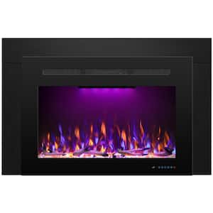 48.92 in. Electric Fireplace Insert with Trim Kit, 3 Flame and Top Light, 750-Watt/1500-Watt, Crackling, 62- 99°F