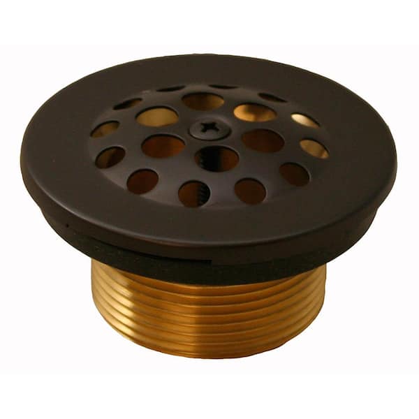 JONES STEPHENS 1-1/2 in. Trip Lever Tub Drain with Coarse Threads in Oil Rubbed Bronze with Drain Body, Grid (Strainer) and Screw