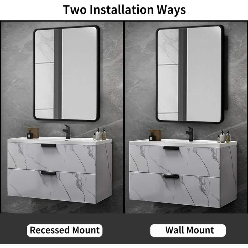 Taimei DIY Wall Frameless Mirror Medicine Cabinet 16 Wx20 Hx4.5/8” D  (MMC1620-SA) with Beveled edges, Color Satin, Bathroom Mirror Cabinet with