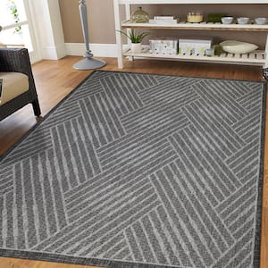 Maryland 2 ft. X 3 ft. Fossil Gray Geometric Area Rug