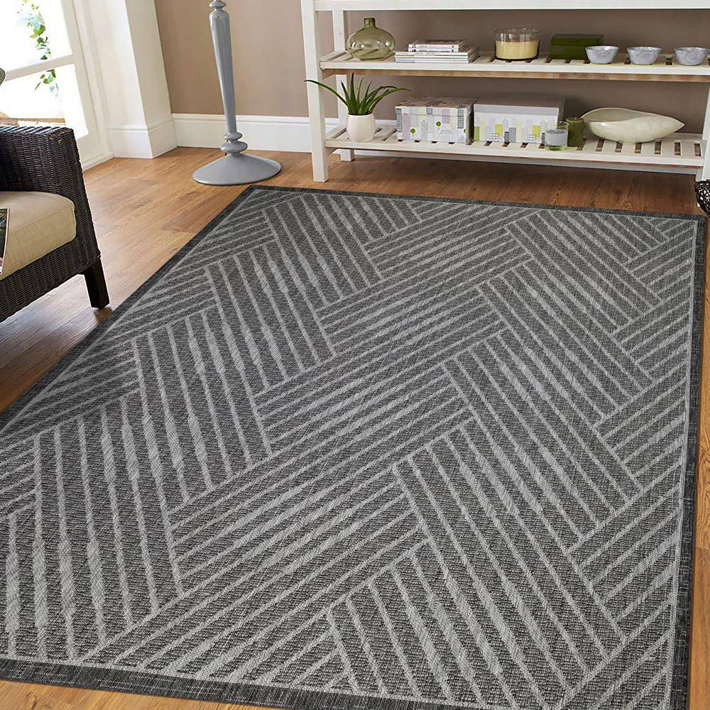 Amer Rugs Maryland Abbel Fossil Gray 2 ft. x 8 ft. Geometric