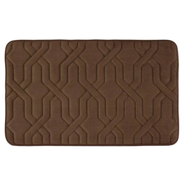BounceComfort Drona Mocha 17 in. x 24 in. Memory Foam Bath Mat