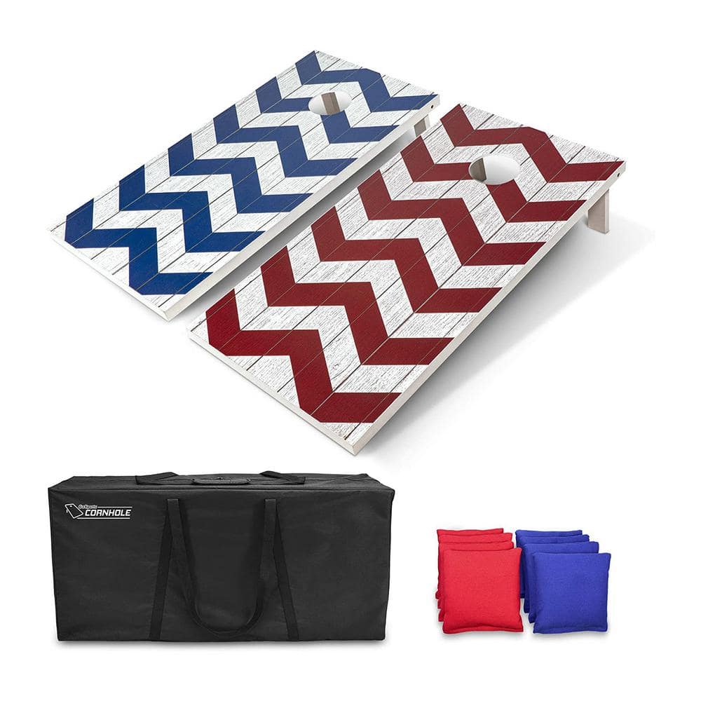 Classic Cornhole Regulation Size Bean Bag Backyard Lawn Game, Chevron