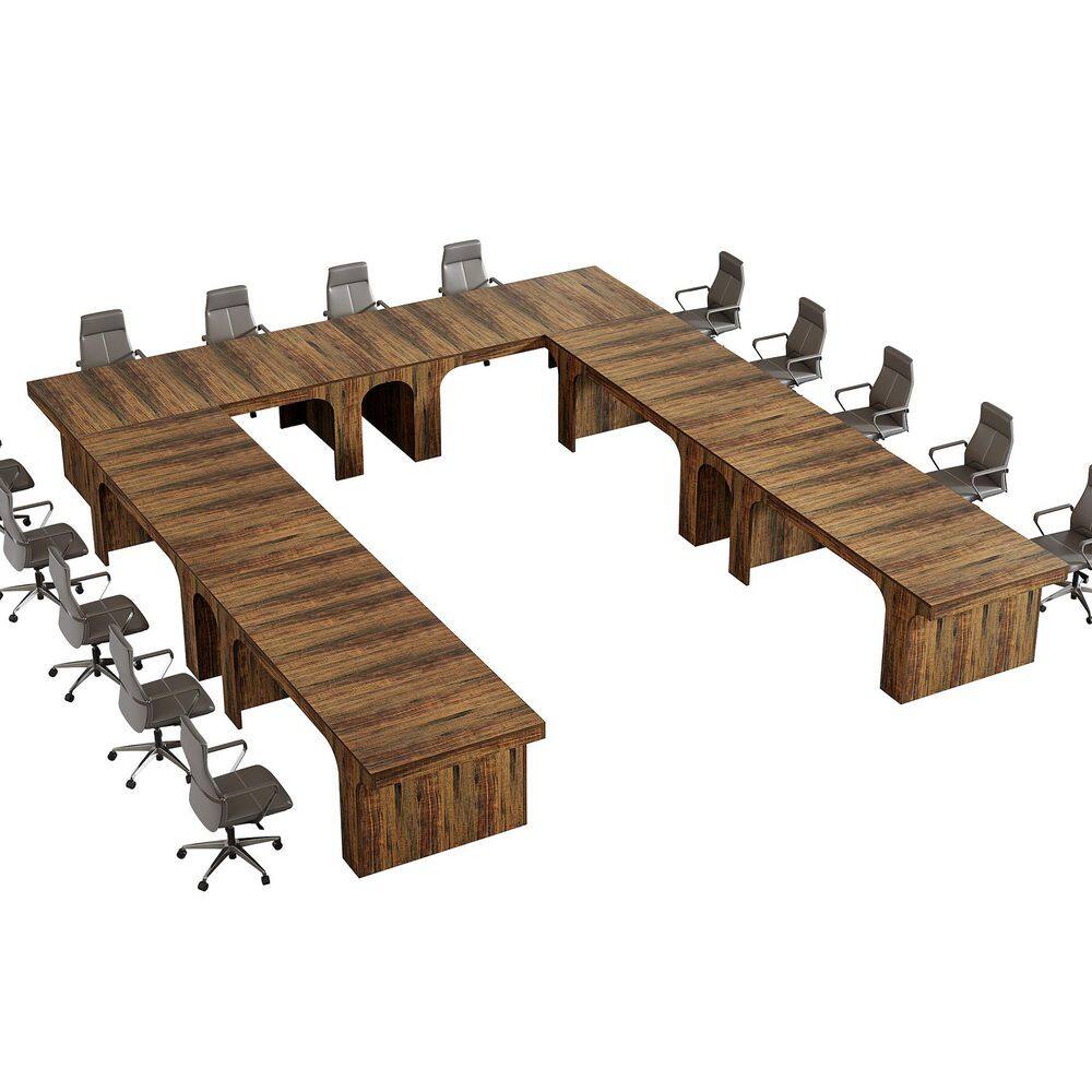 Moronia 70.9 in. Long Conference Table for 6-8 People, Dark Brown Business Meeting Table Desk for Office, 6PCS price history on PriceWatchPro